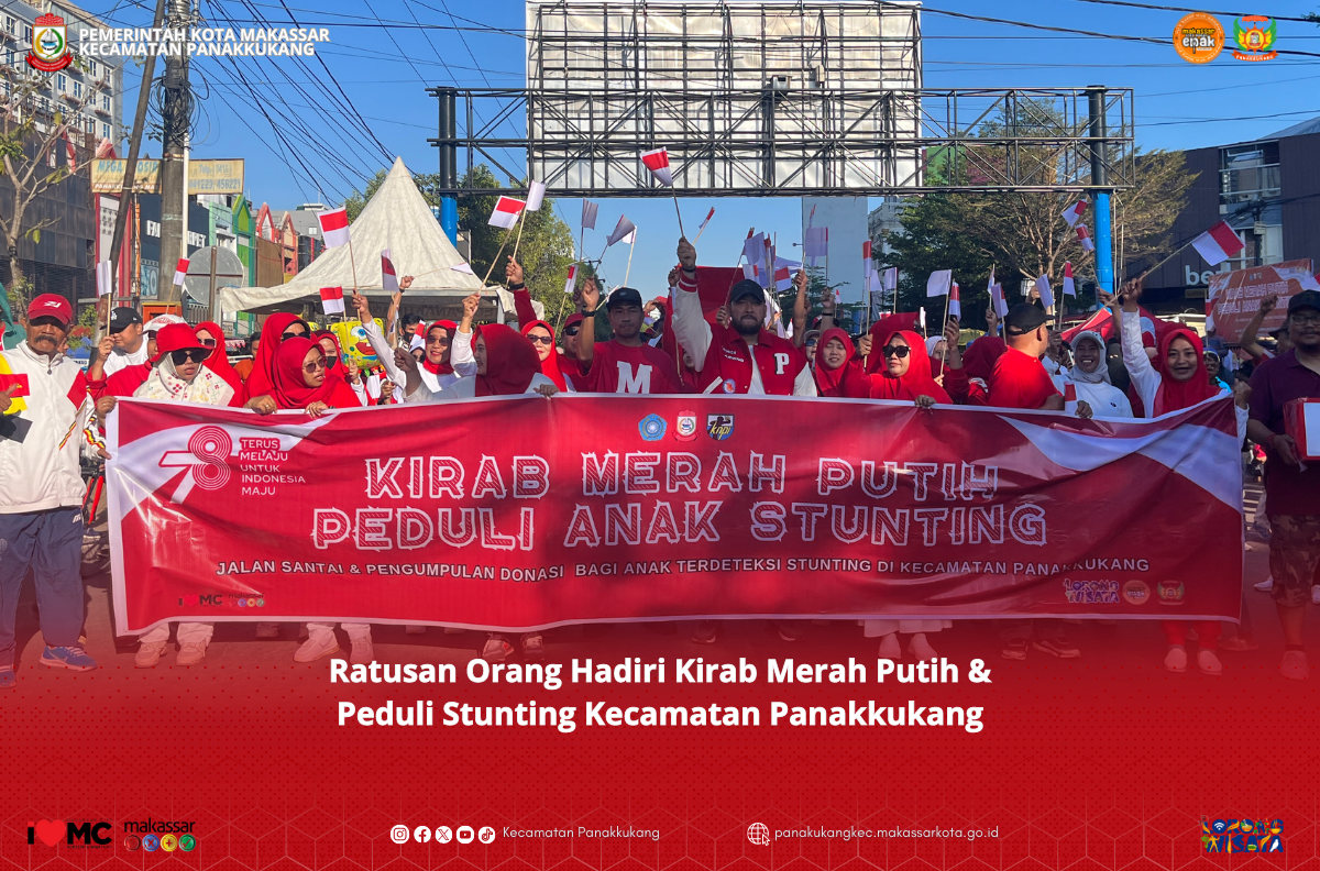 Gambar Ratusan Orang Hadiri Kirab Merah Putih & Peduli Stunting Kecamatan Panakkukang